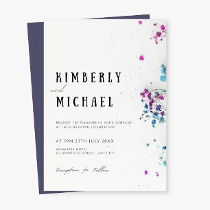 Stylish Floral Turquoise Save The Date Invitation