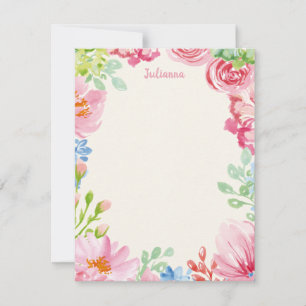 Stylish Floral Watercolor Painting Personalised Card