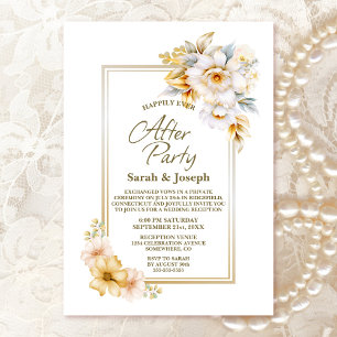 Stylish Floral Wedding After Party Invitation