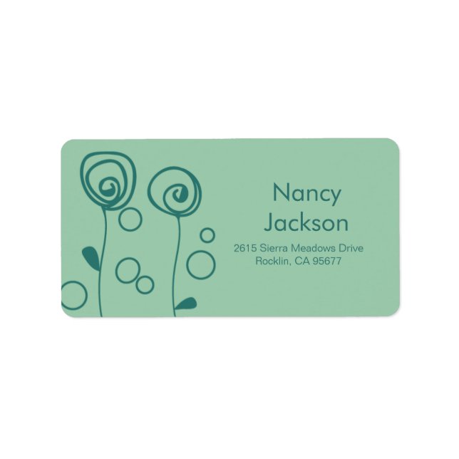 Stylish Flowers - Aqua Green Label (Front)