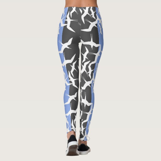Stylish Flying Bird Power Leggings (Back)