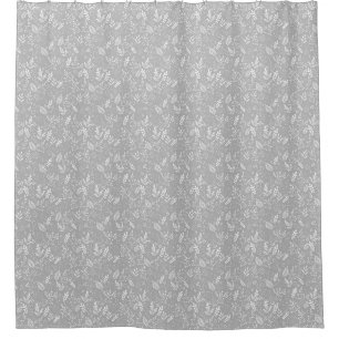 Stylish foliage grey pattern shower curtain