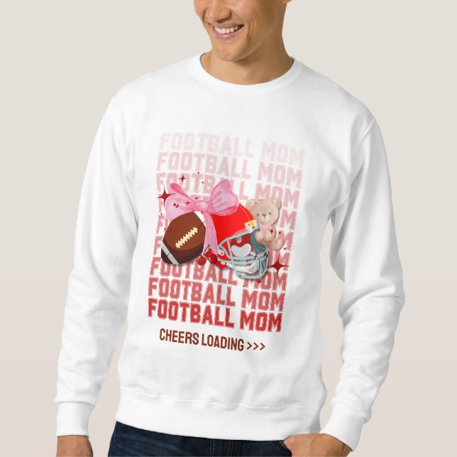 Stylish FOOTBALL MOM Coquette Sweatshirt (Front)