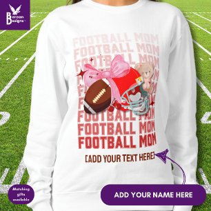 Stylish FOOTBALL MOM Coquette Sweatshirt