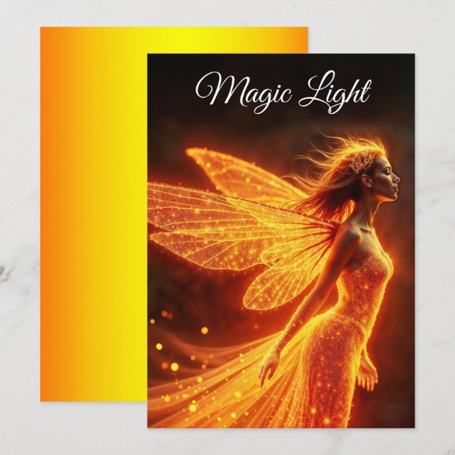 Stylish forest pixie cute fire luminous princess  save the date (Front/Back)