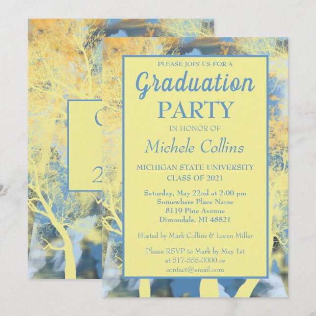 Stylish Forest Sunset Party Invitation (Front/Back)