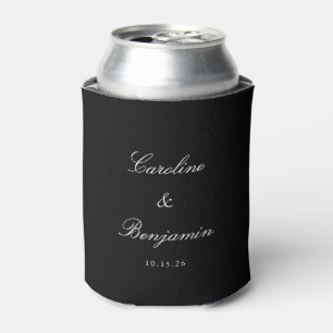 Stylish Formal Script Elegant Wedding Custom Name Can Cooler