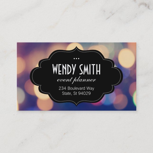Stylish Frame | Bokeh Business Card (Front)