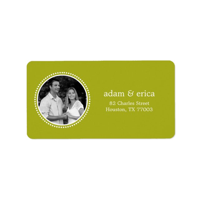 Stylish Frame Photo Address Labels (Lime) (Front)