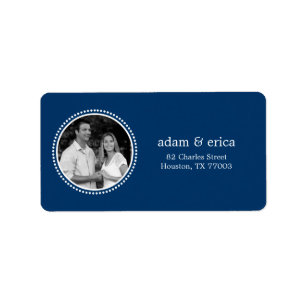 Stylish Frame Photo Address Labels (Navy)