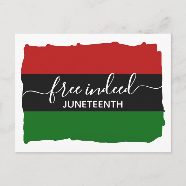 Stylish FREE INDEED Pan African JUNETEENTH Postcard (Front)