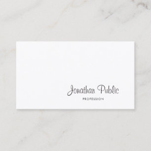 Stylish Freehand Script Modern Elegant Design Top Business Card