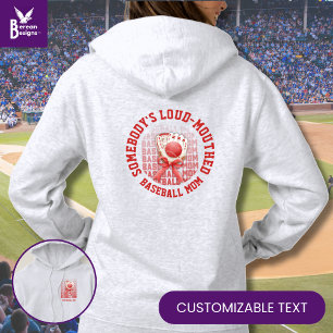 Stylish Fun LOUD-MOUTHED BASEBALL MOM Hoodie