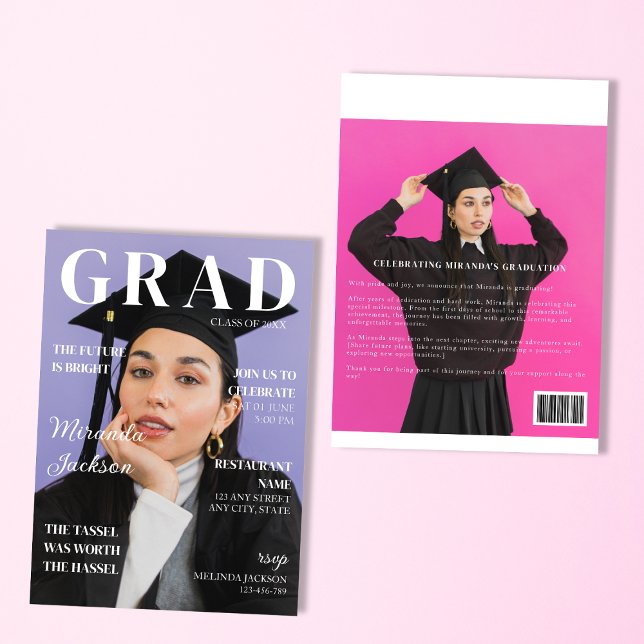 Stylish Fun Modern 2025 Graduation Magazine Invitation (Stylish Fun Modern 2025 Graduation Magazine Invitation)
