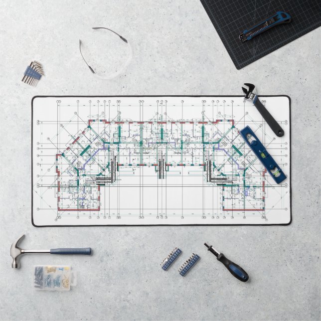 Stylish & Functional Blueprint Desk Mat (Workstation)