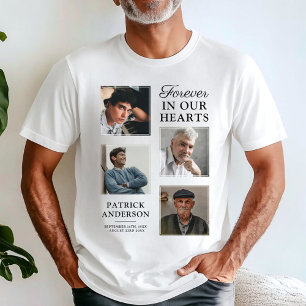 Stylish Funeral 4 Photo Memorial T-Shirt