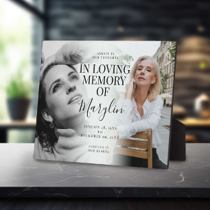 Stylish Funeral Memorial Before & After Photo Plaque
