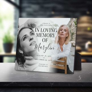 Stylish Funeral Memorial Before & After Photo Plaque