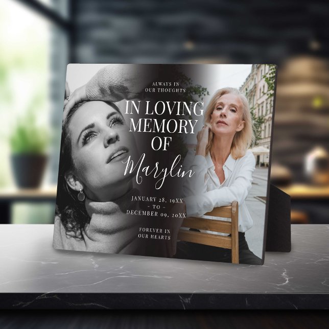 Stylish Funeral Memorial Before & After Photo Plaque (Creator Uploaded)
