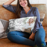 Stylish Funeral Memorial In Loving Memory 2 Photo Lumbar Cushion<br><div class="desc">Remember a loved one with this gorgeous stylish 2 photo picture pillow, featuring 2 photographs of your family member or friend, (either your two favourite photographs or one when they were younger and the other when they were older), an elegant lumbar pillow template with the heading 'In loving memory' their...</div>