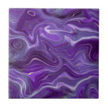 Stylish Funky Groovy Purple Curves Marble 4-6 Tile<br><div class="desc">Looking to be a little different and original? This modern funky groovy purple marble mimic curves print wall ceramic tile is just what you need. Available in two sizes 4.25 x 4.25 and 6 x 6 inches. Please note that this is a flat colour print and is not an actual...</div>