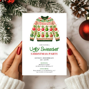 Stylish Funny Ugly Sweater Holiday Invitation