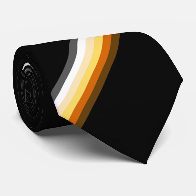 Stylish Gay Bear Pride Flag Black Tie (Rolled)
