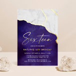 Stylish Geoed Marble 16th Birthday Real<br><div class="desc">Celebrate in style with these fun and trendy real foil pressed 16th birthday invitations. The design is easy to personalise and your guests will be thrilled when they receive these stylish invites.</div>