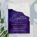 Stylish Geoed Marble 18th Birthday Real<br><div class="desc">Celebrate in style with these fun and trendy real foil pressed 18th birthday invitations. The design is easy to personalise and your guests will be thrilled when they receive these stylish invites.</div>