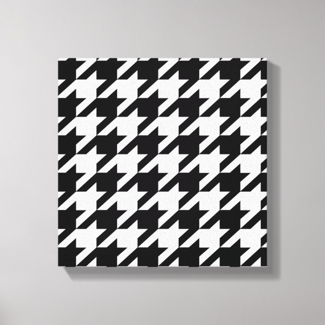 stylish geometric black white houndstooth pattern canvas print (Front)