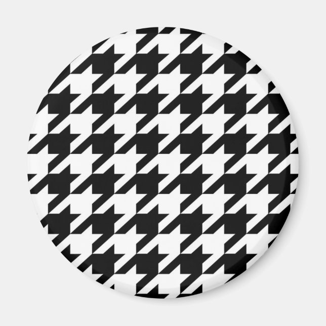 stylish geometric black white houndstooth pattern magnet (Front)