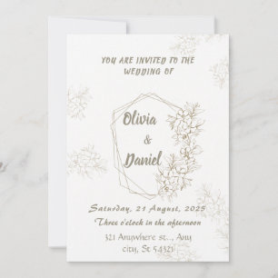 Stylish Geometric Floral Wedding Invitation