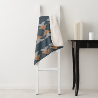 Stylish Geometric Kilim Navy Blue Brown Pattern