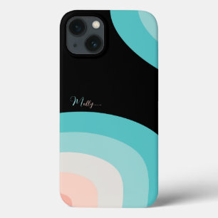 Stylish Geometric Line Rainbow Name iPhone 13 Case