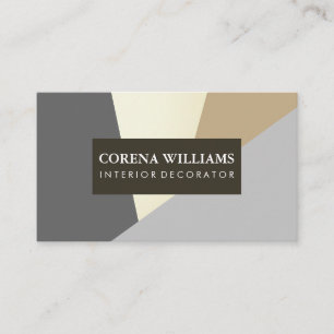 Stylish Geometric Natural Colour Blocks Business Card