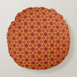 Stylish geometric ornament round cushion