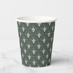 Stylish geometric pattern, art deco. paper cups