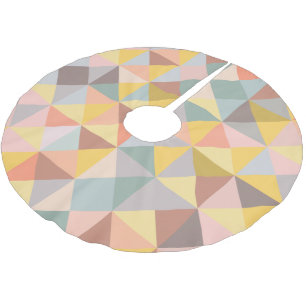 Stylish Geometric Pattern in Autumn Earth Tones Brushed Polyester Tree Skirt