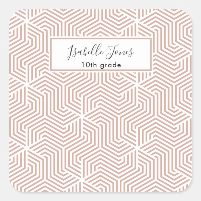 stylish geometric script personalised school  iPad Square Sticker (Front)