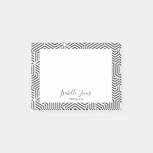 stylish geometric script personalised school   post-it notes