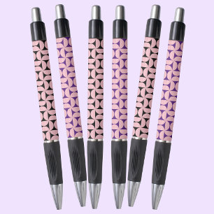 Stylish Geometric Shapes Pattern In Pink Colours  