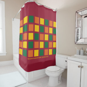 Stylish Geometric Squares  Shower Curtain