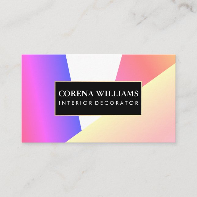 Stylish Geometric Vibrant Colour Blocks Business Card (Front)