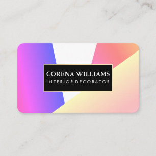 Stylish Geometric Vibrant Colour Blocks Business Card