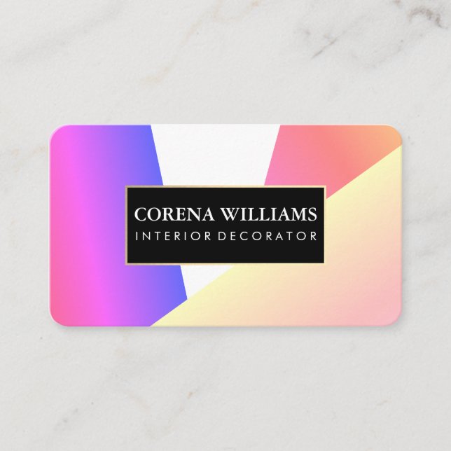 Stylish Geometric Vibrant Colour Blocks Business Card (Front)