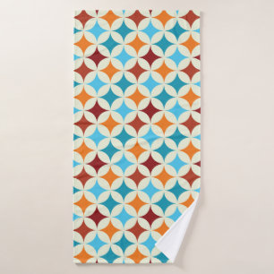 Stylish Geometric: Vintage Seamless Pattern Bath Towel