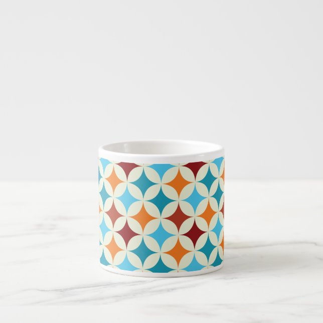 Stylish Geometric: Vintage Seamless Pattern Espresso Cup (Front)