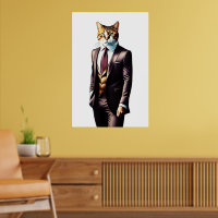 Stylish Ginger Cat Man in His Suit