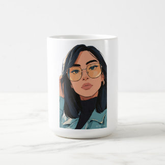 Stylish Girl Illustration | Trendy Fashion Coffee Mug