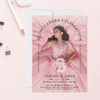 Stylish Girly 15th Bday Classical Black Typo Photo